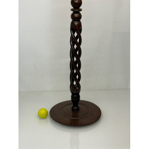 162 - Carved hardwood lamp base 148 cm high, 35 cm diameter base.

This lot is available for in-house ship... 