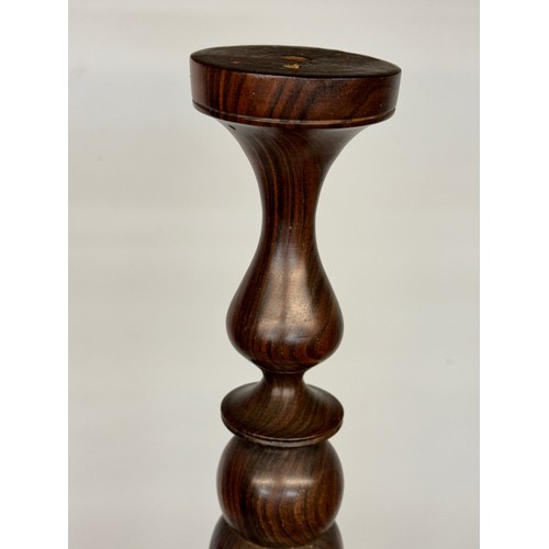 162 - Carved hardwood lamp base 148 cm high, 35 cm diameter base.

This lot is available for in-house ship... 