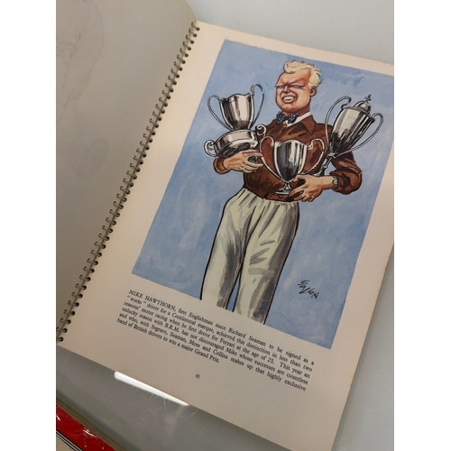 167 - Automobilia, motor racing and motoring ephemera, a collection of motor racing charactures and a coll... 