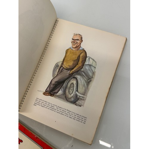 167 - Automobilia, motor racing and motoring ephemera, a collection of motor racing charactures and a coll... 