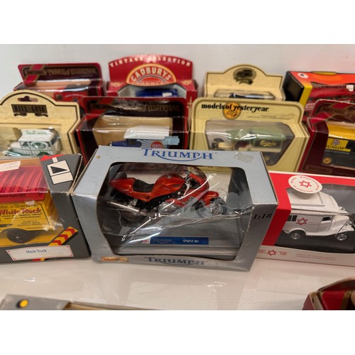 170 - Diecast toys, a collection of loose and boxed promotional vechiles motorcycles cars and trucks.

Thi... 