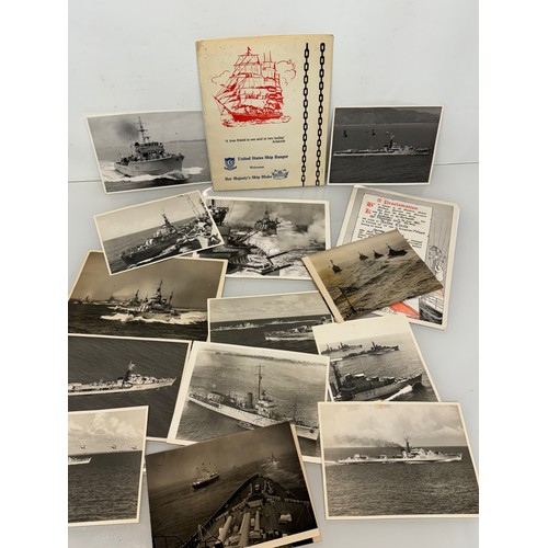 173 - Maritime ephemera, a collection of large press photographs and items relating to HMS Blake, and a al... 