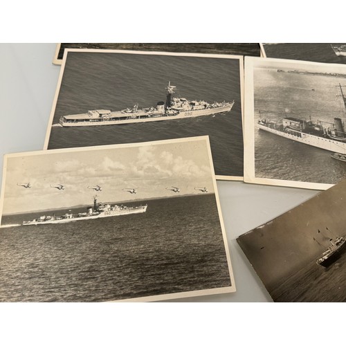 173 - Maritime ephemera, a collection of large press photographs and items relating to HMS Blake, and a al... 