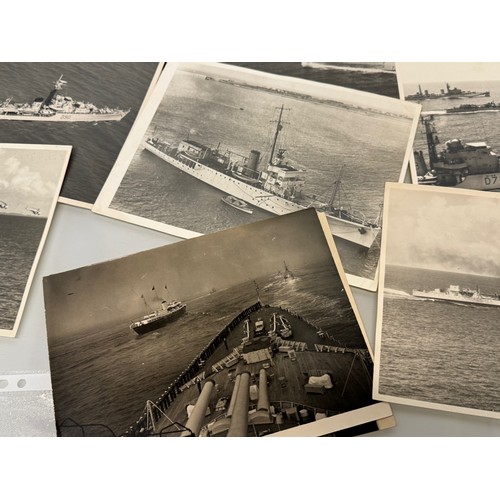 173 - Maritime ephemera, a collection of large press photographs and items relating to HMS Blake, and a al... 