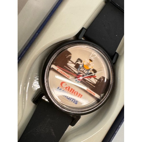 180 - Motor racing, wristwatch, automobilia, a Canon Williams Renault F1 promotional watch in its box with... 