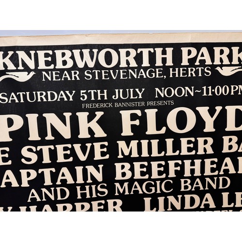 71 - Pop music ephemera, two Knebworth concert posters headline act Pink Floyd summer of 1976.

This lot ... 