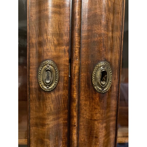 157 - Victorian furniture, a two door five section mahogany bookcase with glazed doors, one panel missing,... 