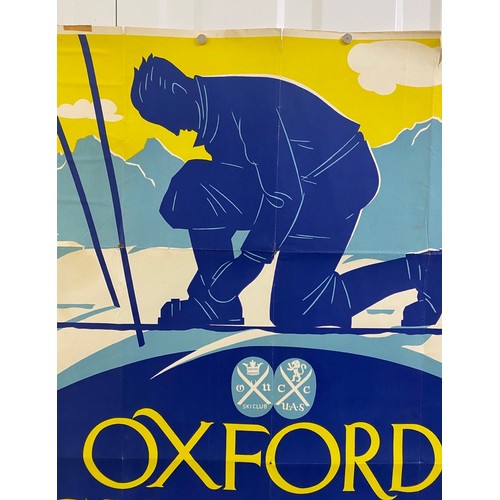 153 - Art Deco Sking Poster, a Winter Sports varsity matches, Cambridge University and Oxford University, ... 