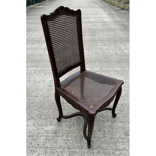 367 - Antique bergère side chair with carved decoration bergère seat and back sections, 101 cm high and 50... 