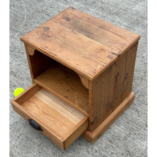 180 - Furniture, a rustic pine single drawer storage unit,.

This lot is available for in-house shipping