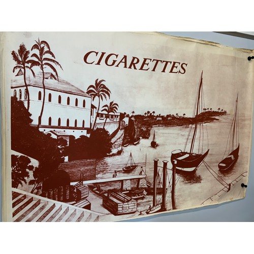 19 - Two posters of a Mediterranean harbour, titled Cigarettes, 93 cm x 61 cm.

This lot is available for... 