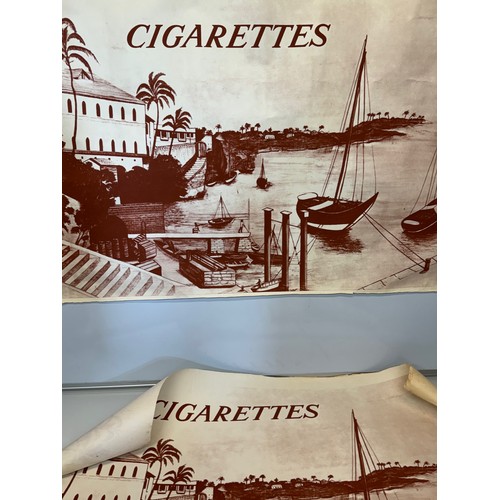 19 - Two posters of a Mediterranean harbour, titled Cigarettes, 93 cm x 61 cm.

This lot is available for... 