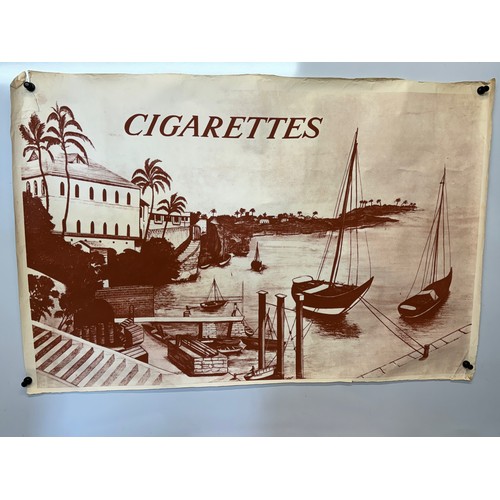 19 - Two posters of a Mediterranean harbour, titled Cigarettes, 93 cm x 61 cm.

This lot is available for... 