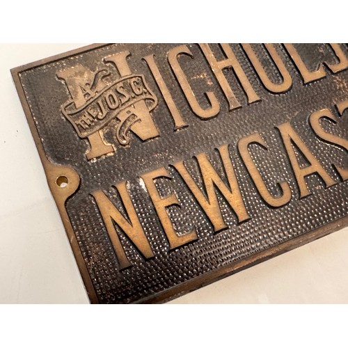 28 - Tools, Advertising signage, a cast bronze sign for The Joseph C. Nicholson Tool Co Newcastle on Tyne... 