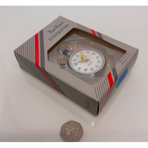 29 - German stopwatch by Hanhart, new old stock, boxed with paperwork.

This lot is available for in-hous... 