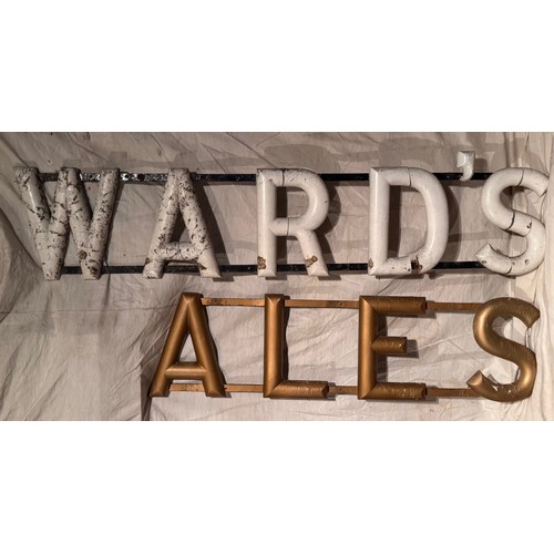 36 - Breweryana, a Wards Ales advertising sign letters are 38 cm high.

This lot is collection only.