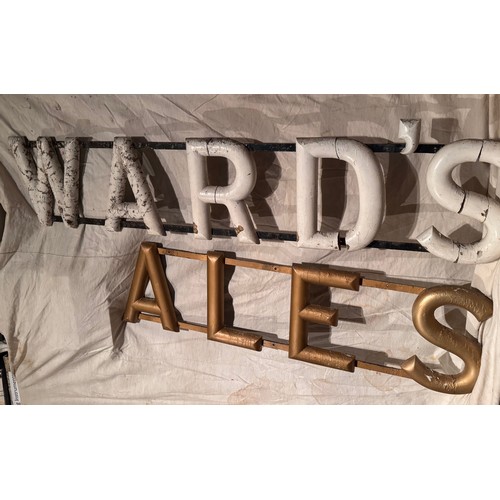 36 - Breweryana, a Wards Ales advertising sign letters are 38 cm high.

This lot is collection only.