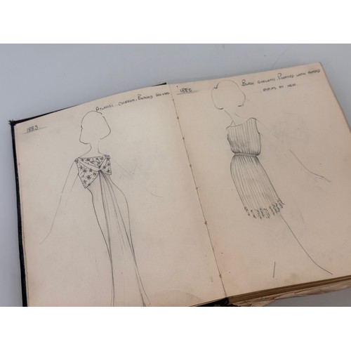 40 - Vintage Fashion ephemera, three hand drawn fashion drawings 1961 1964 1966.

This lot is available f... 