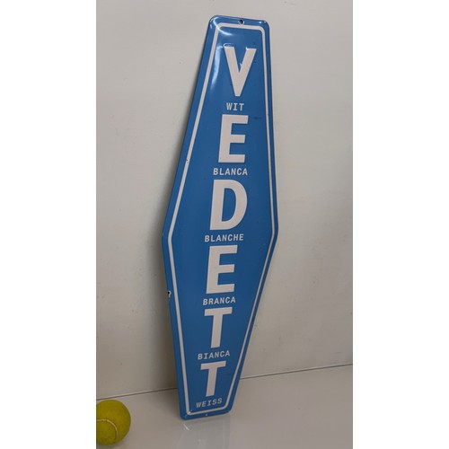 44 - Enamel beer advertising sign 65cm tall.

This lot is available for in-house shipping