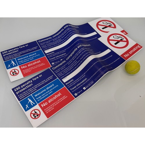 57 - Railwayana, two replacement bus service signs. 71 cm x 20 cm.

This lot is available for in-house sh... 