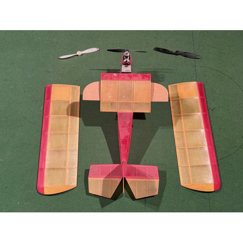 60 - Vintage petrol engined model aircraft. 44cm long and 79 cm wingspan.

This lot is available for in-h... 