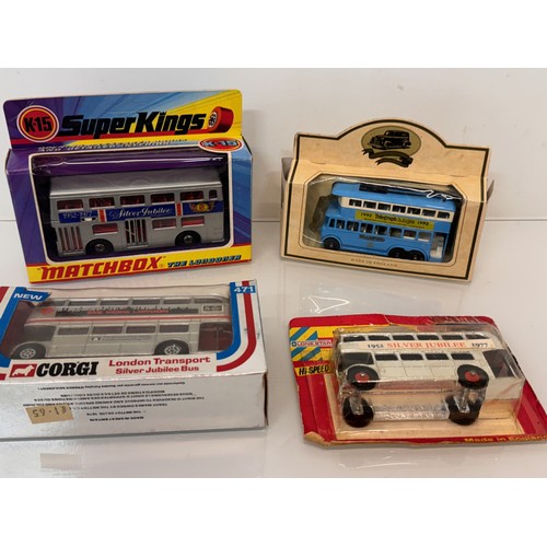 76 - Diecast toy busses, four boxed examples. Matchbox and Corgi.

This lot is available for in-house shi... 