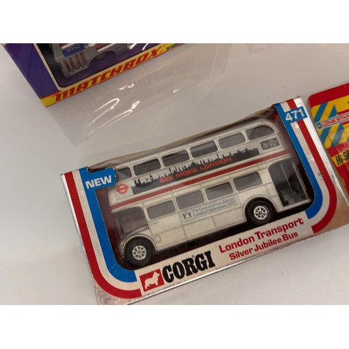 76 - Diecast toy busses, four boxed examples. Matchbox and Corgi.

This lot is available for in-house shi... 