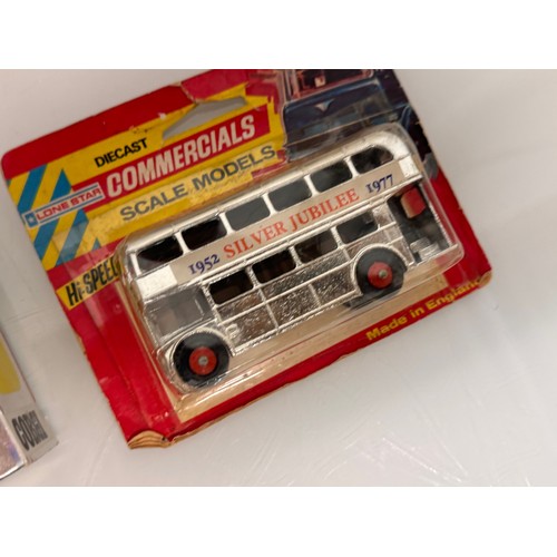 76 - Diecast toy busses, four boxed examples. Matchbox and Corgi.

This lot is available for in-house shi... 