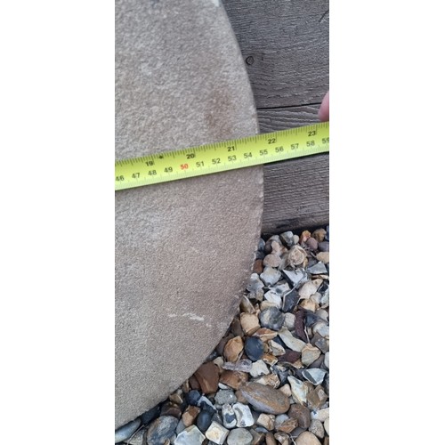 81 - Mill stone, sand stone grinding wheel, would make a nice garden feature. 21 & 3/4