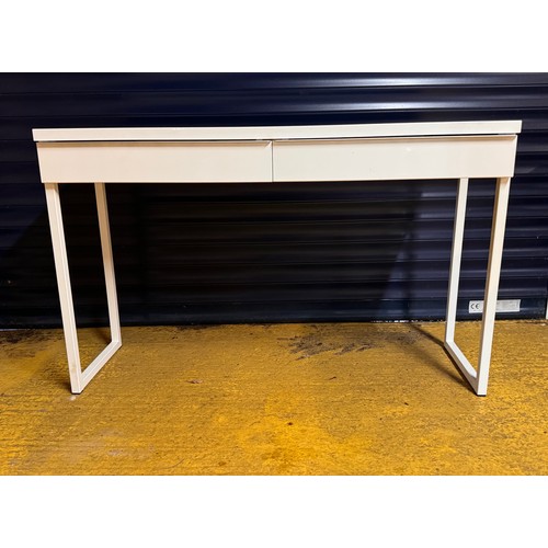 162 - Two drawer desk, modern furniture, mid century steel framed side unit, 120 cm x 40 cm x 74 cm high.
... 