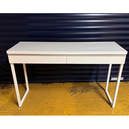 162 - Two drawer desk, modern furniture, mid century steel framed side unit, 120 cm x 40 cm x 74 cm high.
... 