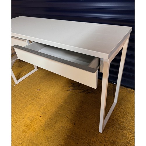 162 - Two drawer desk, modern furniture, mid century steel framed side unit, 120 cm x 40 cm x 74 cm high.
... 