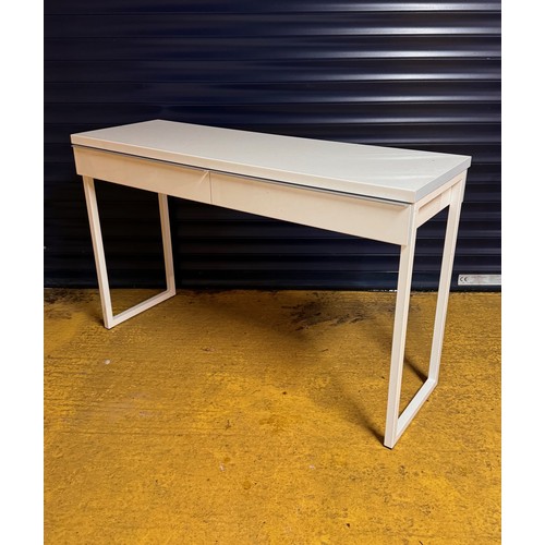 162 - Two drawer desk, modern furniture, mid century steel framed side unit, 120 cm x 40 cm x 74 cm high.
... 