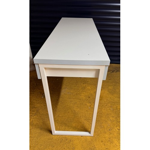 162 - Two drawer desk, modern furniture, mid century steel framed side unit, 120 cm x 40 cm x 74 cm high.
... 