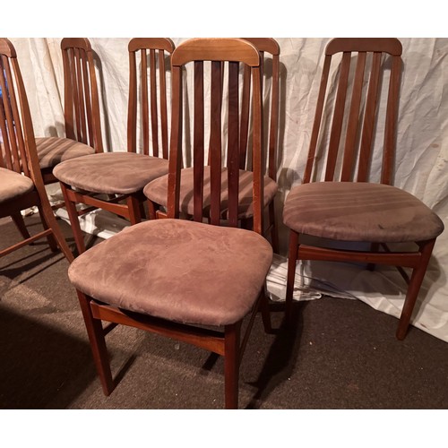 165 - Furniture, mid century modern teak dinning chairs, set of six, by Jentique.

This lot is collection ... 