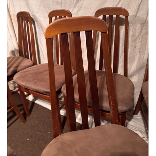 165 - Furniture, mid century modern teak dinning chairs, set of six, by Jentique.

This lot is collection ... 