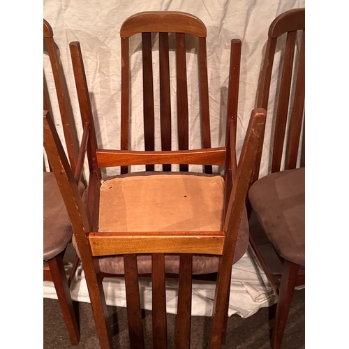 165 - Furniture, mid century modern teak dinning chairs, set of six, by Jentique.

This lot is collection ... 