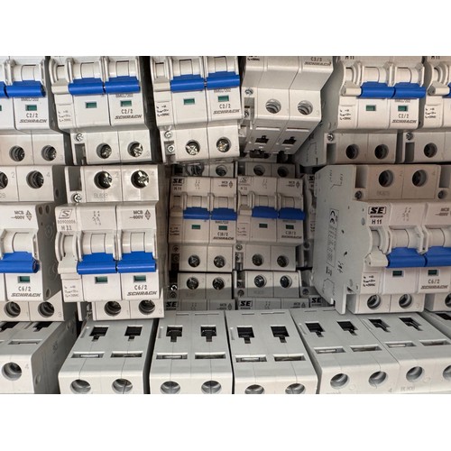 598 - Electrical components a boxed collection of circuit breakers. C2/2 C6/2 C10/2

This lot is available... 