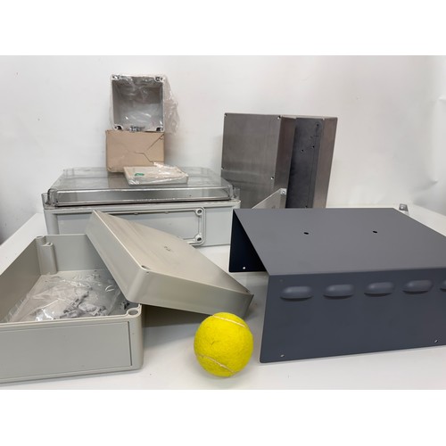 600 - Electrical parts and materials, a collection of six Wall Boxes.

This lot is available for in-house ... 