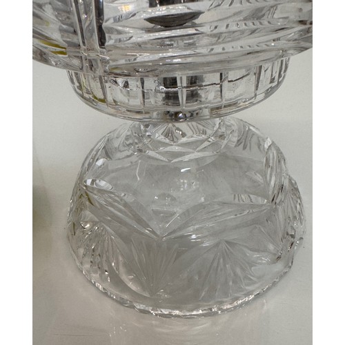 24 - Table lamp, with moulded glass body and shade, 

This lot is available for in-house shipping