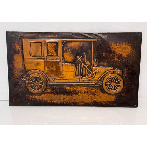 190 - Automobilia, an embossed copper plate image of a 1920 Lancia, 20 cm x 36 cm.

This lot is available ... 