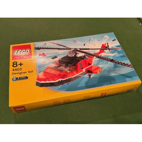 191 - Vintage Lego Toys and Models, Designer set 4403 Helicopter, boxed, 48 cm x 28 cm x 7 cm.

This lot i... 