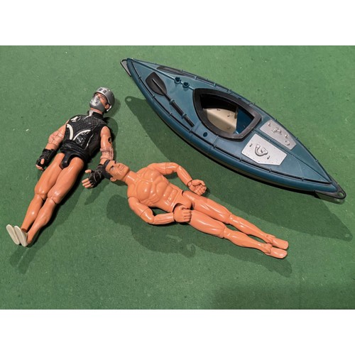 192 - Vintage toys, Action Man, 2 figures and a Canoe.

This lot is available for in-house shipping