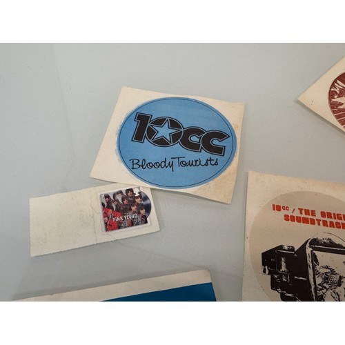 8 - Pop & Rock music Collectables, stickers for 10cc and Pink Floyd stamp etc.

 This lot is avaialble f... 