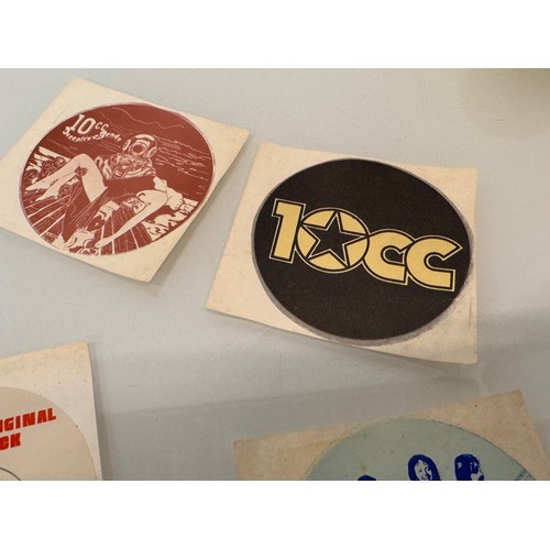 8 - Pop & Rock music Collectables, stickers for 10cc and Pink Floyd stamp etc.

 This lot is avaialble f... 