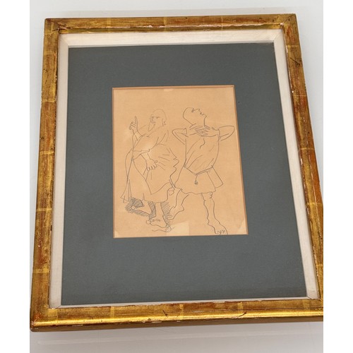 89 - C20th Art, British Artist, a Stanley Spencer pencil drawing, with Mercury Gallery label to the rear ... 