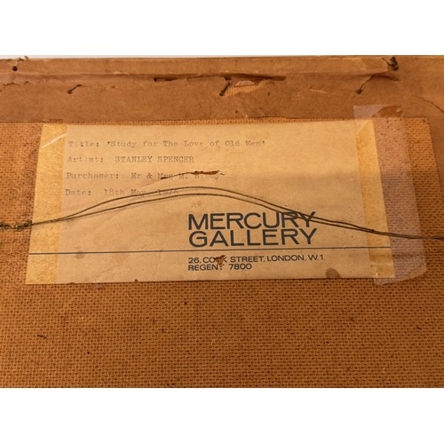 89 - C20th Art, British Artist, a Stanley Spencer pencil drawing, with Mercury Gallery label to the rear ... 