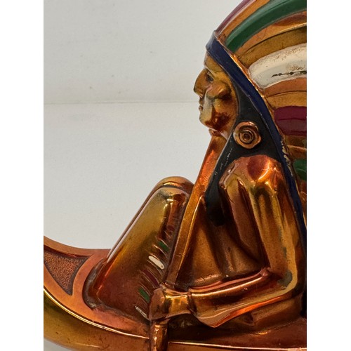 195 - Art Deco North American Indian book ends by Ronson all Metal Art Wares with lustre enamelled finish.... 