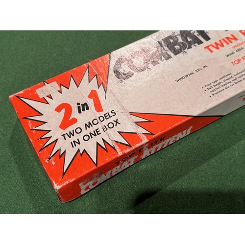 324 - Balsa wood model aircraft, Combat Kittens kits boxed. 54.5 cm x 11 cm x 3.5 cm.

This lot is availab... 