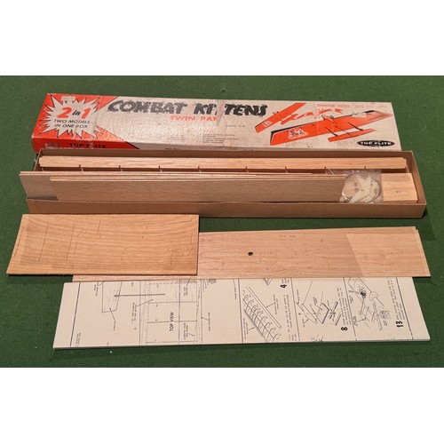 324 - Balsa wood model aircraft, Combat Kittens kits boxed. 54.5 cm x 11 cm x 3.5 cm.

This lot is availab... 